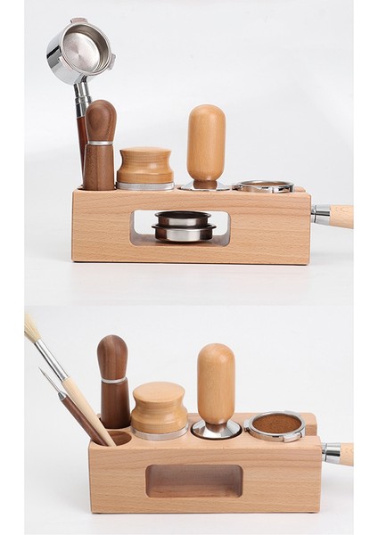 58MM Kahve Sabotaj Tutucu Ahşap Dolum Destek Tabanı Espresso Sabotaj Mat Istasyonu Filtre Standları Barista (Yurt Dışından)