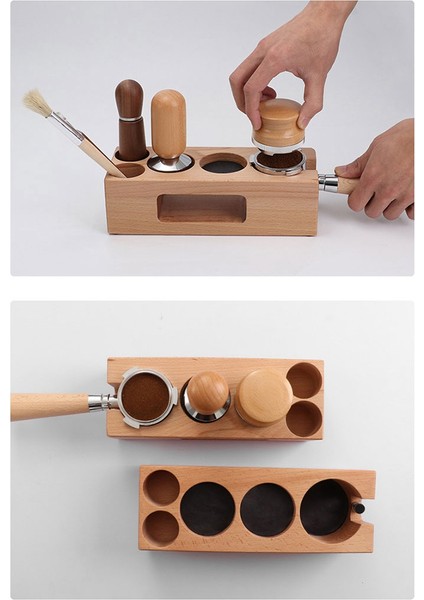 58MM Kahve Sabotaj Tutucu Ahşap Dolum Destek Tabanı Espresso Sabotaj Mat Istasyonu Filtre Standları Barista (Yurt Dışından)