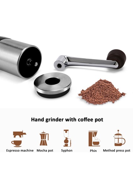 Manuel Kahve Öğütücü - Seramik Çapaklı El Kahve Değirmeni 6 Ayarlanabilir Ayar - Taşınabilir El Krankı (Düz) (Yurt Dışından) fiyatları