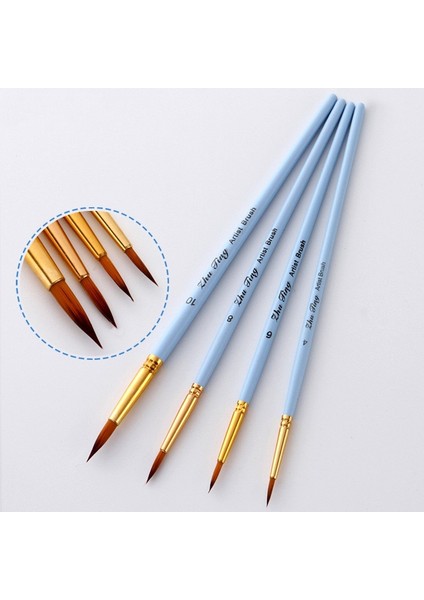 D Stili 4 Adet Akrilik Naylon Saç Ahşap Saplı Suluboya Boya Fırçası Kalem Set Öğrenme Için Diy Yağlıboya Sanat Boya Fırçaları Malzemeleri (Yurt Dışından)