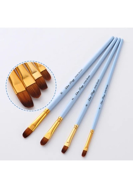 D Stili 4 Adet Akrilik Naylon Saç Ahşap Saplı Suluboya Boya Fırçası Kalem Set Öğrenme Için Diy Yağlıboya Sanat Boya Fırçaları Malzemeleri (Yurt Dışından) fırsatları