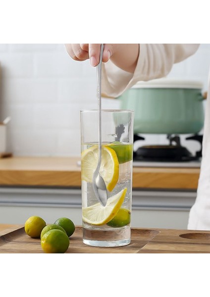 Yeni 1 Adet Uzun Saplı Paslanmaz Çelik Çay Kahve Kaşığı Kokteyl Dondurma Kaşığı Kaşık Çatal Bıçak Takımı Sivri Kafa (Yurt Dışından) fiyatları