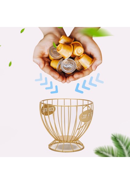 Kahve Kapsülü Depolama Sepeti Kahve Fincanı Sepeti Kahve Kapsülü Organizatör Tutucu Kahve Kapsülü Tutucu Kahve Aksesuarları (Altın) (Yurt Dışından) fırsatları