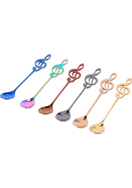 Müzik Notası Kaşıkları 6'lı Paket Sevimli Çay Kaşıkları 18/10 Paslanmaz Çelik Personel Müzik Notasyonu Şekilli Kahve Kaşıkları (Yurt Dışından) fiyatları