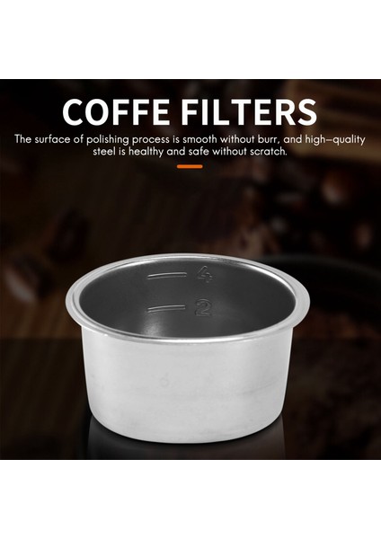 2 Paket 51MM 2/4 Fincan Filtre, Kahve Için Dipsiz Portafilter Yedek Filtre Sepeti, EC680 EC685 Için (Yurt Dışından)