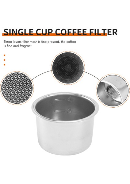2 Paket 51MM 2/4 Fincan Filtre, Kahve Için Dipsiz Portafilter Yedek Filtre Sepeti, EC680 EC685 Için (Yurt Dışından)