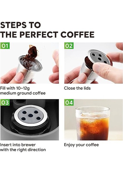 K- Plus Kahve Makinesi Çevrim Dolumuna Uygun, Paslanmaz Çelik Filtre Kabı K Bardak (5 Delikli) Kullanın (Yurt Dışından) fiyatları