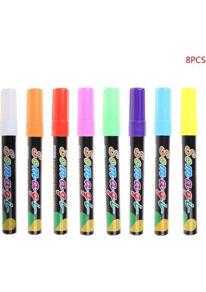 8 Renk Fosforlu Floresan Sıvı Tebeşir Işaretleyici Neon Kalem LED Yazı Tahtası Karatahta Cam Boyama Grafiti Ofis (Yurt Dışından) modelleri