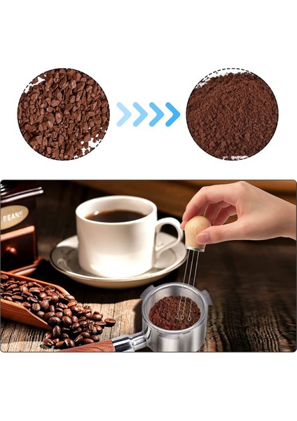 Iğne Espresso Kahve Karıştırıcı, Kahve Dağıtım Tozu Kolu Için Karıştırma Aracı Profesyonel Barista Kül Ahşap A (Yurt Dışından) fırsatları