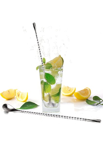 Karıştırma Kaşığı Paslanmaz Çelik 2 Profesyonel Kokteyl Bar Aracı Seti (12 Inç) Japon Tarzı Gözyaşı Uç Tasarımı (Yurt Dışından) fırsatları