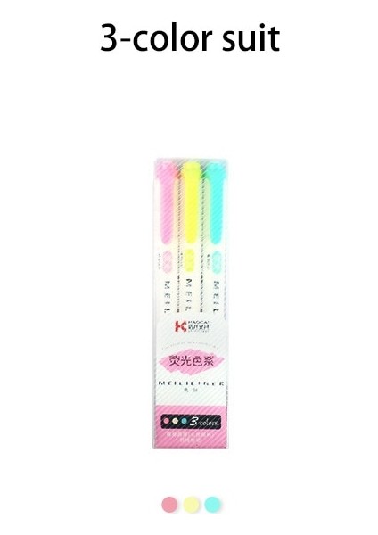 3 Adet-Set Tarzı Fosforlu Kalemler Pastel Işaretleyiciler Sanat Çizimi Için Çift Uçlu Floresan Kalem Doodling Işaretleme Okul Ofis Kırtasiye (Yurt Dışından)