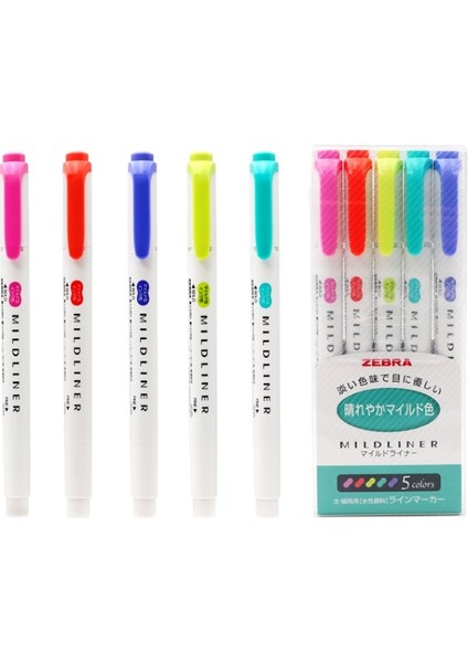 5 Renk Hc Stili 5 Renk Zebra Mıldlıner Fosforlu Kalem Seti Çift Kafa Hafif Astar Textmarker Öne Çıkanlar Okul Işaretleyicileri Wkt7 (5c Rc Nc) (Yurt Dışından)