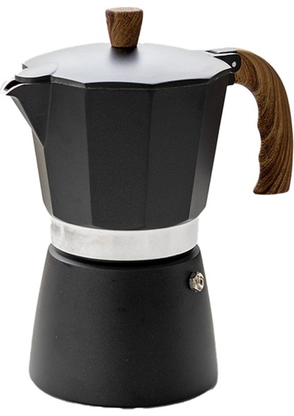 3 Fincan Moka Cezve Espresso Makinesi Küba Kahve Makinesi Ev Ofis Için Aracı (150 ml Siyah) (Yurt Dışından)