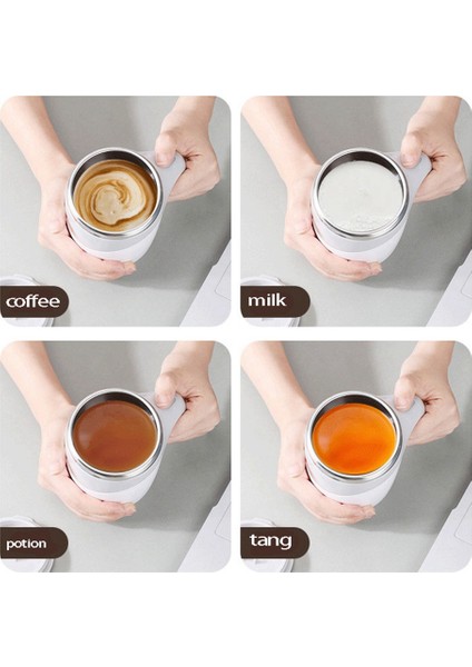 Paslanmaz Çelik Tam Otomatik Karıştırma Fincan Paslanmaz Çelik Tembel Fincan Taşınabilir Kahve Fincanı Kupa Kahve Süt Için (Beyaz) (Yurt Dışından) modelleri