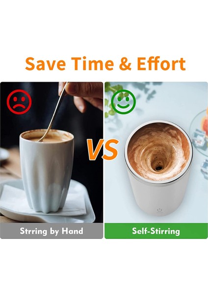 Kendiliğinden Karıştırılan Kupa, Elektrikli Karıştırma Kabı 350ML Manyetik Karıştırma Kabı Şarj Edilebilir Otomatik Manyetik Kupa Kendiliğinden Karıştırılan - Beyaz (Yurt Dışından) indirimleri