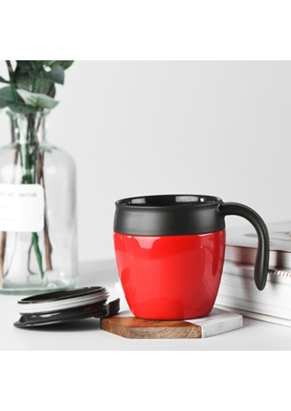 Erkek ve Kadın Iş Ofisi Paslanmaz Çelik Moda Basit Kahve Fincanı Isı Yalıtım Su Bardağı Beyaz (Yurt Dışından)