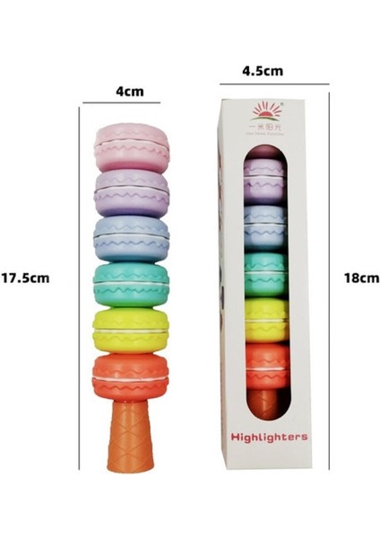 1 Parça 6 Renk Lytwtw'nin Sevimli Kawaii Macaron Bisküvi Şeker Renk Fosforlu Kalem Ofis Okul Malzemeleri Hediye (Yurt Dışından) fırsatları