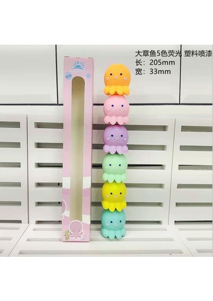 Yeni Pembe L Tarzı Floresan Manga Işaretleme Grafiti Işaretleyiciler Yaratıcı Hediye Sevimli Ahtapot Kalem Seti Kawaiikırtasiye Öğrenci Okul Malzemeleri (Yurt Dışından)