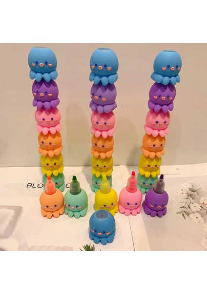 Yeni Pembe L Tarzı Floresan Manga Işaretleme Grafiti Işaretleyiciler Yaratıcı Hediye Sevimli Ahtapot Kalem Seti Kawaiikırtasiye Öğrenci Okul Malzemeleri (Yurt Dışından) indirimleri