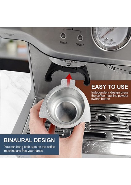 Dozaj Kabı 54MM, Kahve Tozu Seçici Alüminyum Metal Kahve Aksesuarları 54MM ile Kullanım Için Binaural El Serbest (Yurt Dışından) fiyatları