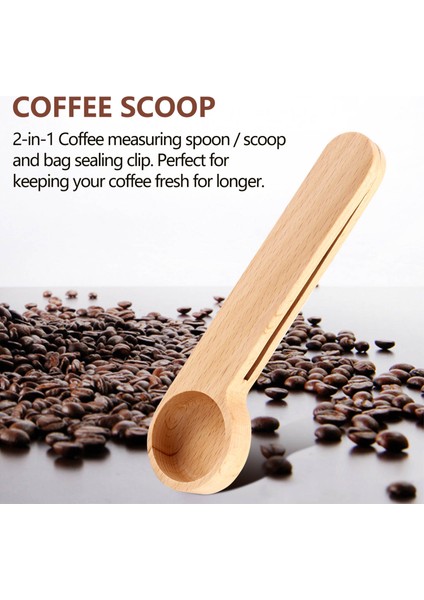 5 Adet Ahşap Kahve Kaşığı ve Çanta Klipsi Ölçü Kaşığı 2-In-1 Torba Mühürleyen Ölçüm Kaşığı Fasulye, Espresso Kahve, Çay (Yurt Dışından) modelleri
