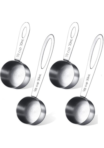 4 Parça Kahve Kaşığı Yemek Kaşığı Paslanmaz Çelik Kahve Kahve, Çay, Şeker ve Süt Için Ölçme Kepçeleri, 30 ml (Yurt Dışından)