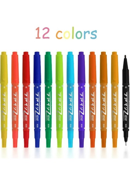 Koyu Haki Stili 2021NEW 12 Renk Fosforlu Kalem Çoklu Renk Seçenekleri Vurgu Işaretleyici Renkli Kalemler Kırtasiye Ofis Okul Malzemeleri (Yurt Dışından)
