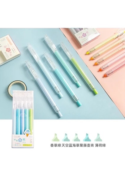 C Stili Et Çeşitli Pastel Renkler Fosforlu Keski Ucu Işaretleme Kalemi Okul Ofis Malzemeleri Kırtasiye (Yurt Dışından)