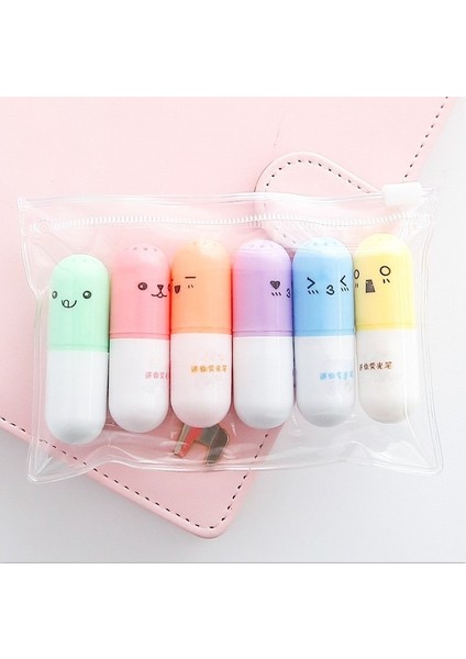 6 Adet Rastgele Renk Stili 6 Adet Mini Kapsül Fosforlu Kalem Vitamin Hap Vurgu Işaretleyici Renk Kalem Kırtasiye Ofis Okulu Graffiti Işaretleyici Malzemeleri (Yurt Dışından) fiyatları