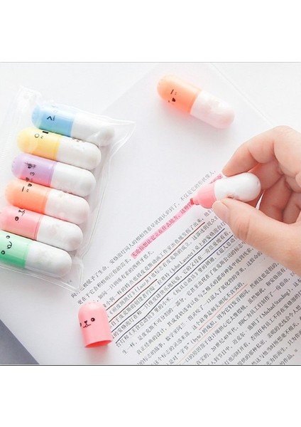 6 Adet Rastgele Renk Stili 6 Adet Mini Kapsül Fosforlu Kalem Vitamin Hap Vurgu Işaretleyici Renk Kalem Kırtasiye Ofis Okulu Graffiti Işaretleyici Malzemeleri (Yurt Dışından) indirimleri