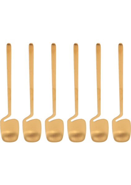 Kahve Kaşığı, 6 Parça Espresso Kaşığı, 5.6 Inç Paslanmaz Çelik Küçük Kaşık Çay Kaşığı Minik Kaşık (Altın) (Yurt Dışından)