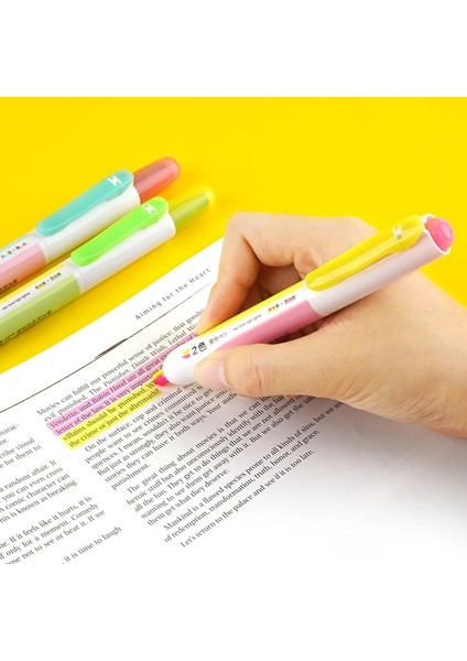 Mavi Pembe Tarzı 1 Adet Fosforlu Kalem 2 Renk 1 Floresan Işaretleyiciler Işaretleme Işaretleme Için Doldurulabilir Geri Çekilebilir Fosforlu Kalemler Çizim Doodling (Yurt Dışından)