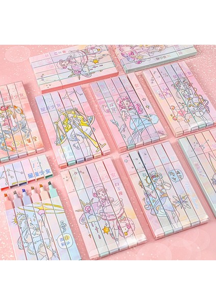 Balık Tarzı 6 Parça Lytwtw'nin Sevimli Kawaii Oniki Kız Takımyıldızları Fosforlu Ofis Okul Malzemeleri Hediye (Yurt Dışından) indirimleri