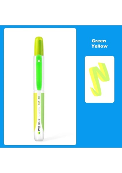 Yeşil Sarı Stil 2 Çizgi Rengi Fosforlu Kalem Kalem Floresan Işaretleyici Nokta Kalemi Çizim Için Vurgulama Boya Ofis Okul Öğrenci Günlüğü F457 (Yurt Dışından)