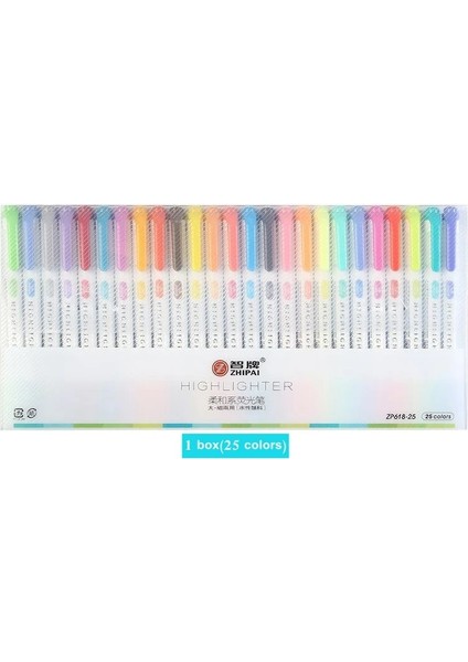 25 Renk-B Tarzı Renkler Çift Başlı Floresan Kalem Yaratıcı Fosforlu Kalemler Sanat Marker Peool Malzemeleri Sevimli Kawaii Kırtasiye (Yurt Dışından)