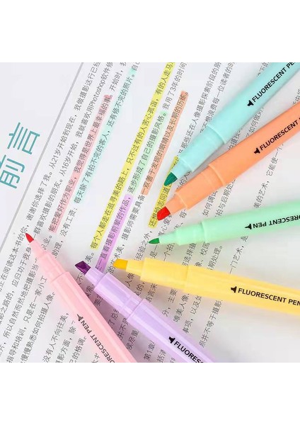 6 Renk Stili Et Çift Kafa Floresan Fosforlu Kalem Işaretleyiciler Pastel Cetvel Kalemi Öğrenci Okul Ofis Malzemeleri Için Sevimli Kırtasiye (Yurt Dışından) modelleri