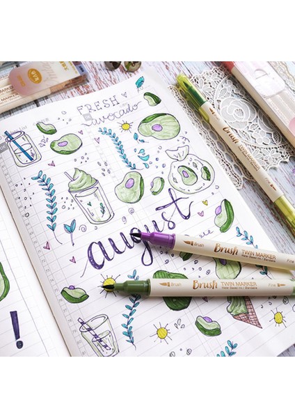 No.3 Tarzı Et Çift Başlı Fosforlu Kalemler Retro Renkli Ikiz Marker Kalemler Seti Çizgi Suluboya Çizim Öğrenci Okul Kırtasiye Notu (Yurt Dışından) fırsatları