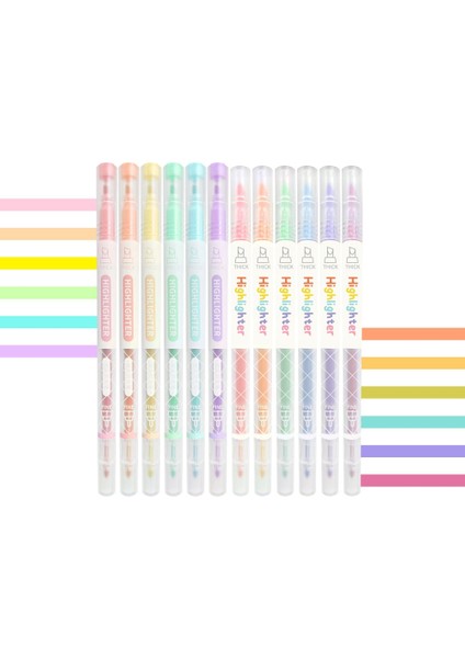 6 Renk-F Stili Marker Kalem Seti Pastel Fosforlu Çift Ucu Marcadores Dıy Dergisi Scrapook Okul Malzemeleri Kırtasiye (Yurt Dışından) fiyatları