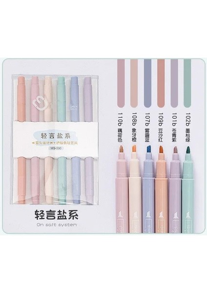 Lacivert Tarzı Et Fosforlu Kalem Işaretleyici Fırça Kalemler Floresan Kalem Çizim Fosforlu Kalemler Çift Yönlü Kalemler Kullanma Pastel Kırtasiye (Yurt Dışından)