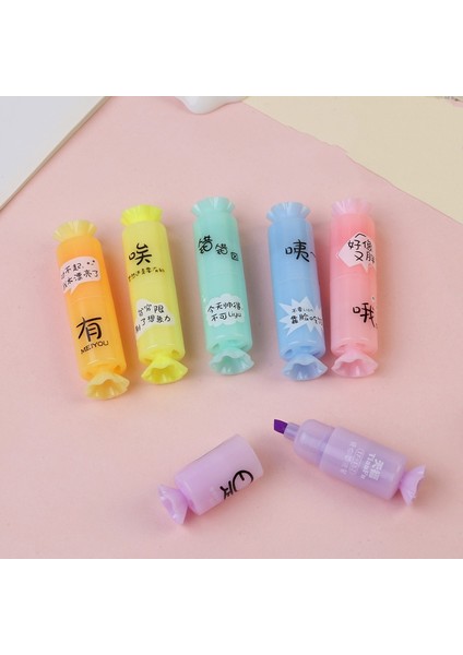 Ben Stil Ute Mini Fosforlu Kalem Güzel Karikatür Boya Marker Kalem Okul Ofis Ofis Kırtasiye Tedarik Kapsül Vitamin Kawaii Komik (Yurt Dışından)