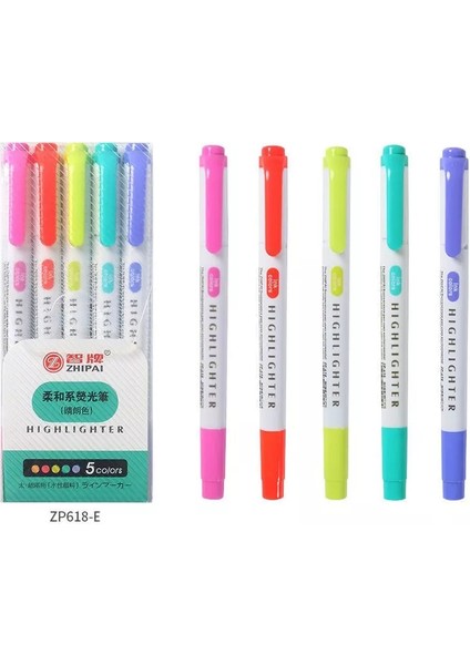 E Stili Kawaii Fosforlu Kalemler Çift Uçlu Candy Color Manga Markers Midliner Pastel Fosforlu Set Kırtasiye (Yurt Dışından)
