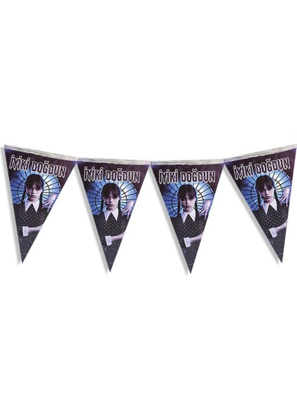 Wednesday Flama Bayrak Asılabilir Doğum Günü Süsü fiyatları