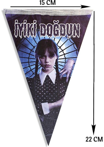 Wednesday Flama Bayrak Asılabilir Doğum Günü Süsü modelleri