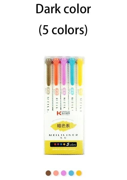 5 Adet-Set Tarzı Fosforlu Kalemler Pastel Işaretleyiciler Sanat Çizimi Için Çift Uçlu Floresan Kalem Doodling Işaretleme Okul Ofis Kırtasiye (Yurt Dışından)