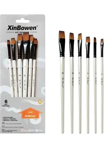 6 Adet Hb 3352 Stili 6 Adet Naylon Saç Ahşap Saplı Suluboya Boya Fırçası Kalem Set Öğrenme Için Diy Yağlı Akrilik Boyama Sanat Boya Fırçaları Malzemeleri (Yurt Dışından)