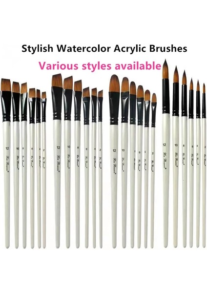 6 Adet Hb 3352 Stili 6 Adet Naylon Saç Ahşap Saplı Suluboya Boya Fırçası Kalem Set Öğrenme Için Diy Yağlı Akrilik Boyama Sanat Boya Fırçaları Malzemeleri (Yurt Dışından)