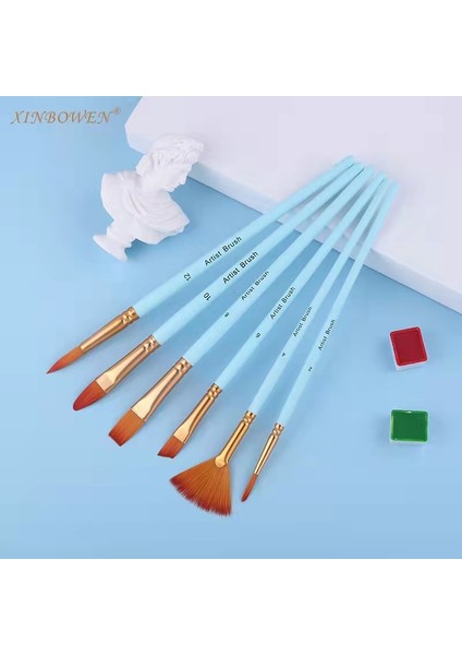 6 Adet Hb 3352 Stili 6 Adet Naylon Saç Ahşap Saplı Suluboya Boya Fırçası Kalem Set Öğrenme Için Diy Yağlı Akrilik Boyama Sanat Boya Fırçaları Malzemeleri (Yurt Dışından)