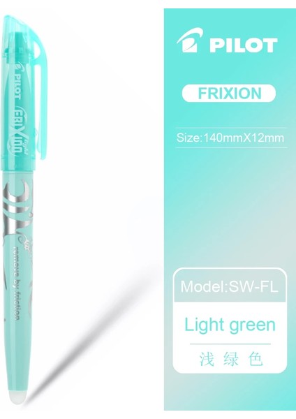 6 Adet Açık Yeşil Stil Pılot Sw-Fl Frixion Silinebilir Fosforlu Kalem Pastel Renkli Floresan Marker Peolors Japonya (Yurt Dışından)