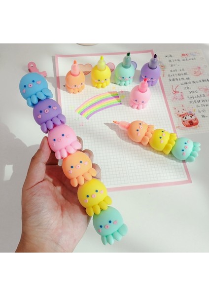 Kabuk Stili Canlı Renkler Mini Fosforlu Kalemler Karikatür Şekilli Karalama Kalemi Okuyan Erkek Kız Öğrenciler Için Çizim Doodling (Yurt Dışından)