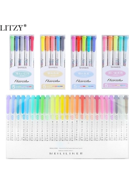 15 Renk Stili Pcsset Japon Çift Başlı Fosforlu Kalem Dıy Çizim Zebra Mildliner Sanat Marker Kalemler Okul Karalama Kırtasiye Için (Yurt Dışından) modelleri